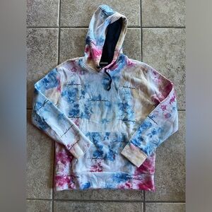 Hollister Blue and Pink Tie-Dye Hoodie